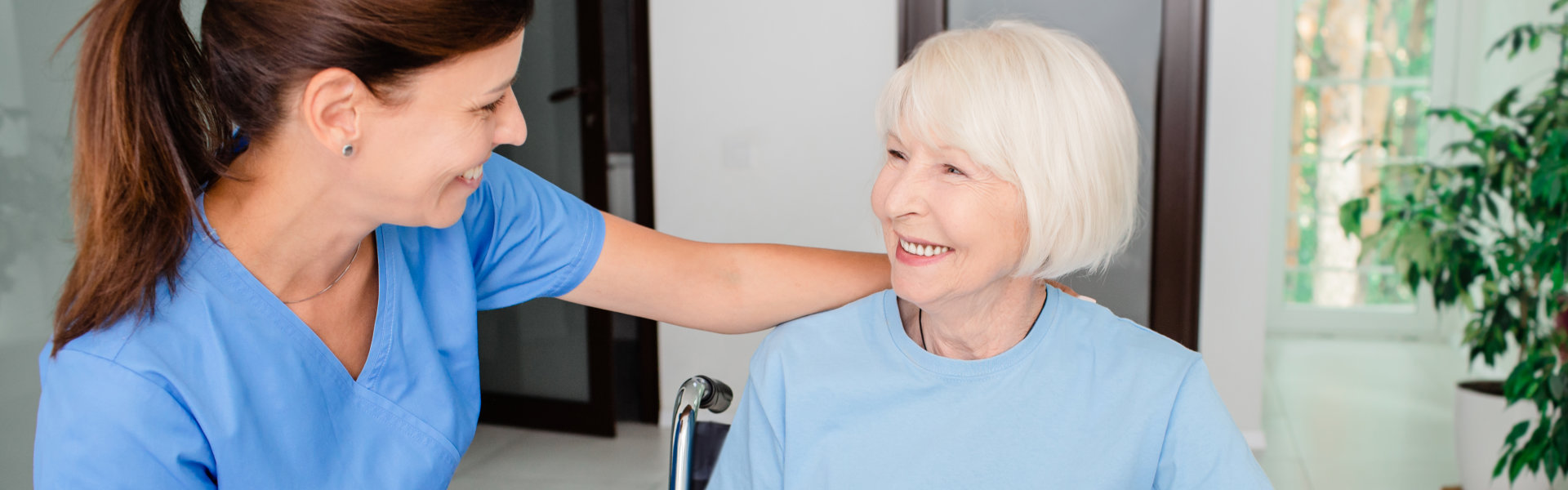 caregiver checking senior