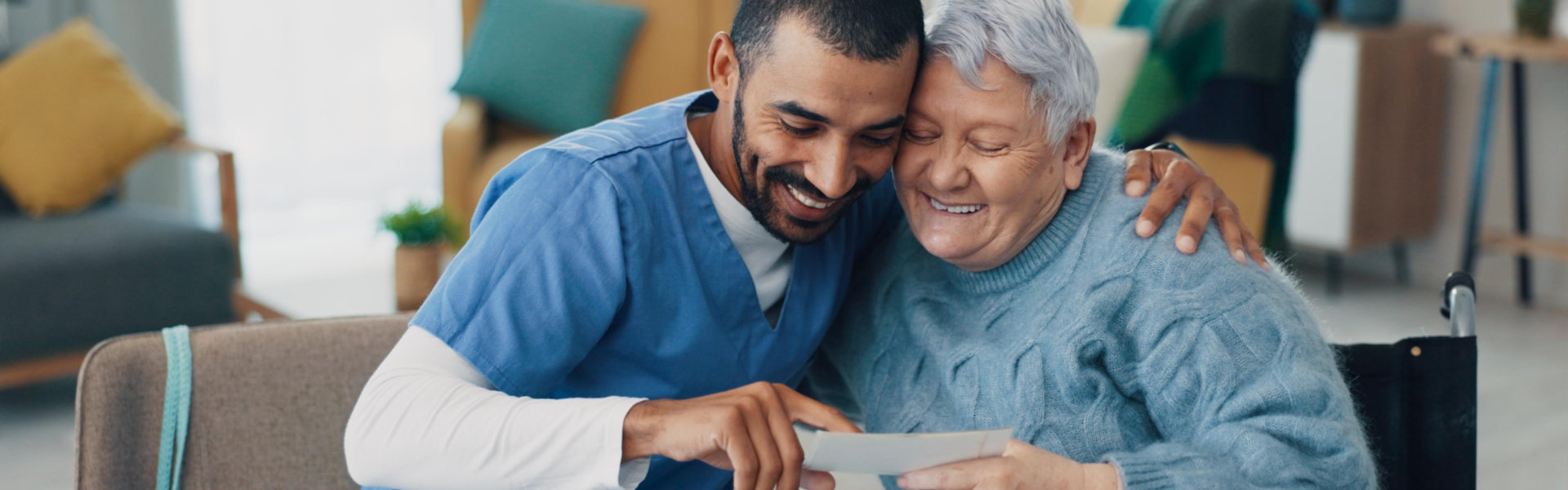 caregiver accompanying senior