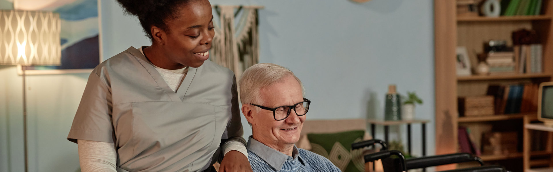 caregiver accompanying senior